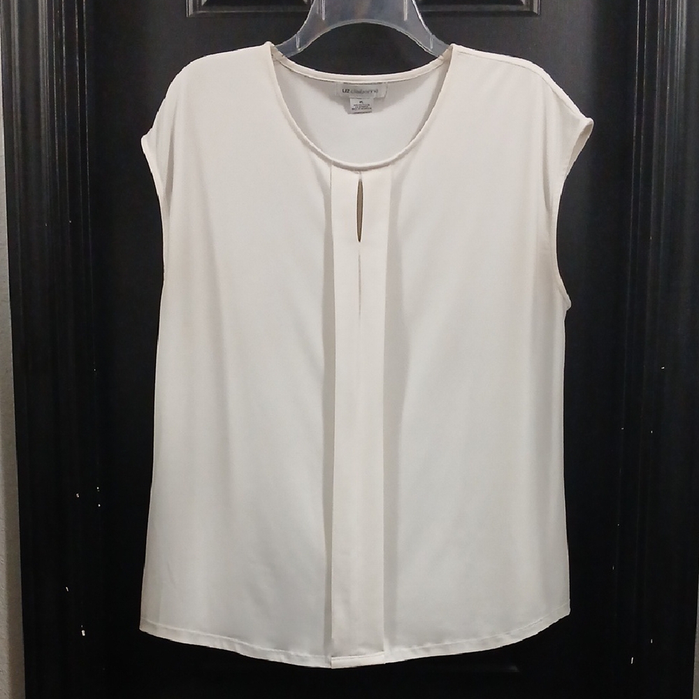 Liz Claiborne Cream Sleeveless Blouse Relaxed Fit